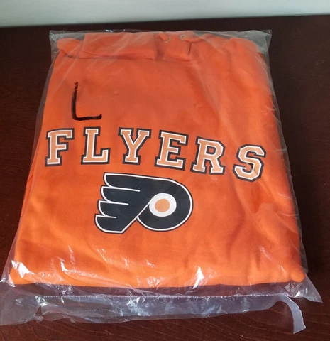 Vintage 1990's Philadelphia Flyers Hoodie Size L New Sealed Bag Rare Design Cover