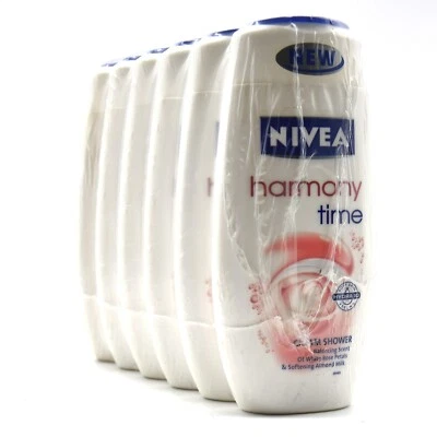 Gel de banho NIVEA para lavagem corporal leite rosa e amêndoa conjunto de 6x250ml feito na ALEMANHA - Imagem 1 de 2