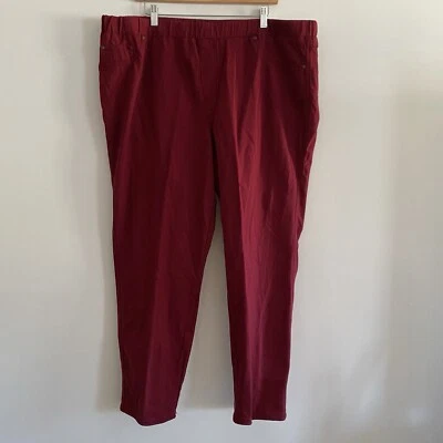 2X Pantalones Catherines Rojo Borgoña Ajuste Cómodo Elastizados 22W 24W Día de San Valentín Foto 1 de 4