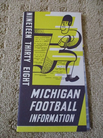 1938 UNIVERSITY OF MICHIGAN SCHEDULE & TICKET INFO GUIDE Official Reproduction Cover