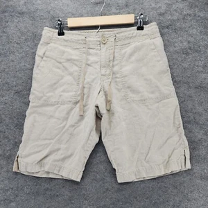 Eddie Bauer Shorts Womens 4 Beige Linen Chino - Picture 1 of 8