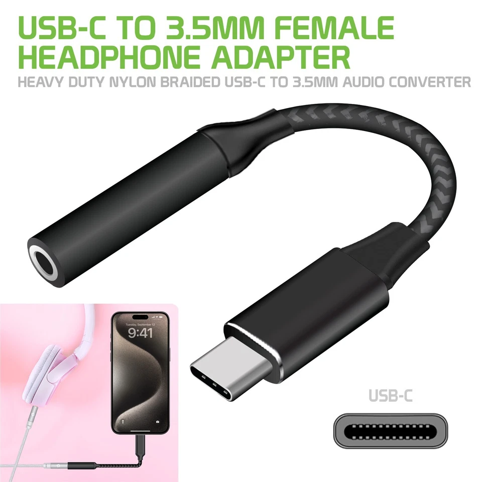 Cellet USB-C to 3.5mm AUX Headphone Audio Adapter Compatible with iPhone 15 - Image 1 of 4