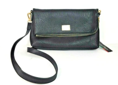 Charlie Paige Cross Body Clutch Purse Black Fold Over New With Tags - Image 1 of 4