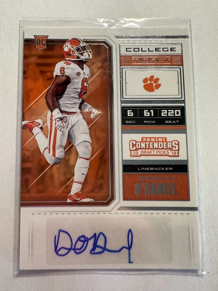 K31,030 - 2018 Panini Contenders Draft Picks #146 Dorian O'Daniel Auto RC - Image 1 of 1