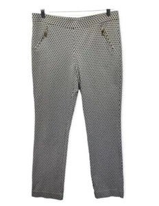 Anne Klein Pantalone Donna Medio Bowie Elasticizzato Nero Bianco Geometrico - Foto 1 di 12