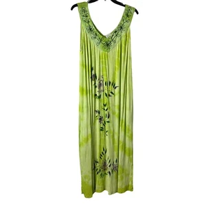 Maxi Vestido Neelam Fashions Verde Púrpura Floral Lentejuelas Cuentas Talla Única - Imagen 1 de 10