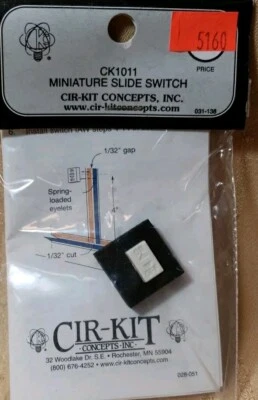 INTERRUPTOR DESLIZANTE MINIATURA VINTAGE CK1011 POR CIR-KIT CASA DE MUÑECAS MINIATURA Foto 1 de 3