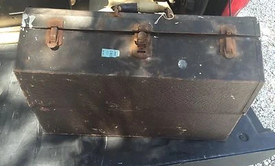 Vintage Hip Roof Tool Storage Box Case - Image 1 of 4