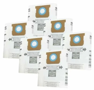 15 PACK - 5-8 Gallon High Efficiency Replacement Dry Vacuum Bags - SHOPVAC BAG - Image 1 of 3