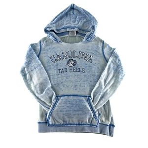 UNC Tar Heels Women’s M Hoodie Acid Wash Pullover Carolina Blue Distressed NCAA - Picture 1 of 12
