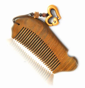 Handcraft Green Sandalwood Sandal Wood Fish Shape Comb Gift 12cm - Picture 1 of 6