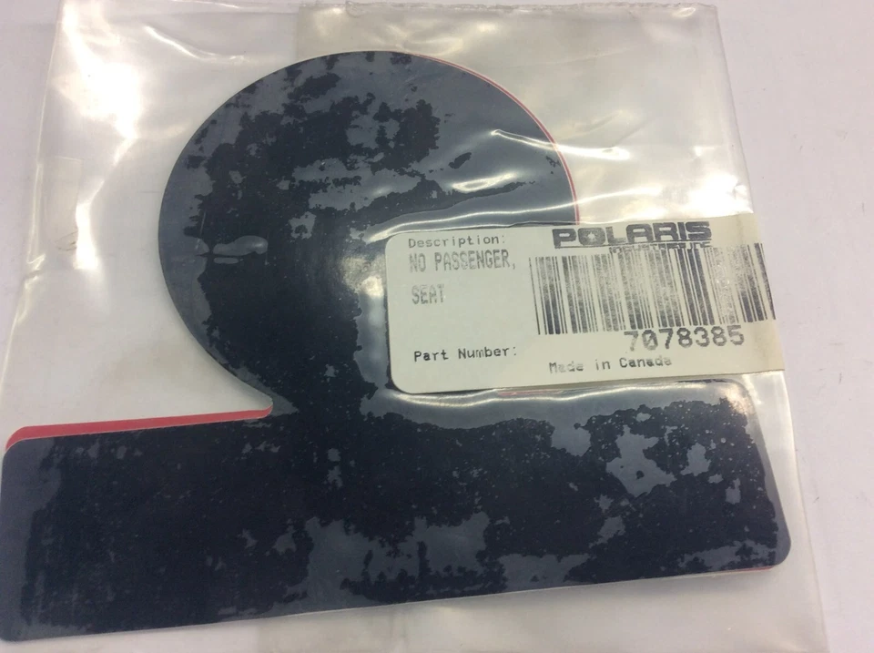 Calcomanía Polaris 7078385 nueva OEM sin etiqueta de asiento de pasajero 2000 XCR 120 Foto 1 de 1