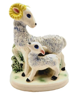Big Horn Mountain Sheep and Baby Ewe Mid Century Ceramic Planter Japan - Picture 1 of 12