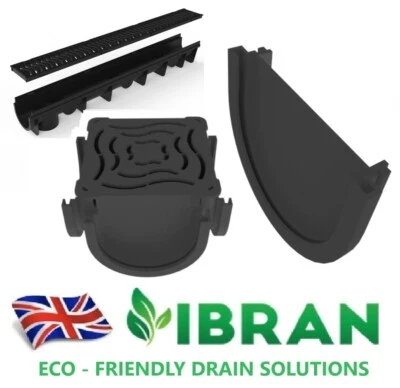 Ibran END CAPS, CORNER UNITS and/or Heavy Duty ECO Plastic Storm Drain Channels