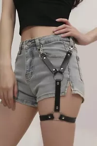 Women's Vegan Leather Leg Harness - Thigh and Pants Harness - Leg Accessories - Picture 1 of 4