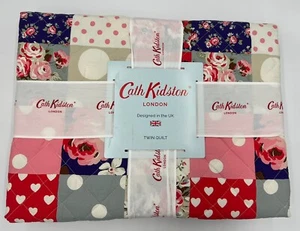 Cath Kidston Twin Quilt, Patchwork - Ruby, 100% Cotton, Polka Dot Floral, New - Picture 1 of 5