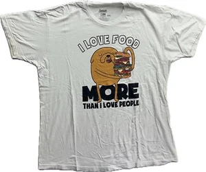 TSHIRT ADVENTURE TIME Finn Jake Bianco Adulto 2XL I Love Food - Foto 1 di 6