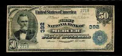 $50 1902 Large Size Mercer Pennsylvania National Banknotes (B110) - Image 1 of 2