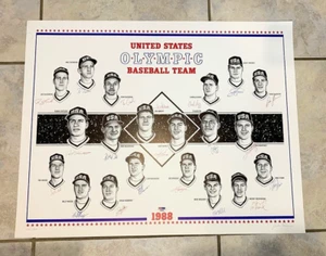 1988 USA Olympic Team Baseball Signed Lithograph PSA/DNA Auto Jim Abbott E66654 - Picture 1 of 3