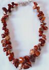 Necklace - Carnelian Nuggets, Amber, Brown Terra Cotta Colors, 20" and Extension
