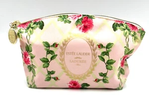 3 Bags:  Estee Lauder Rose In Great Taste Flower Print  Makeup Bag  with Zipper - Picture 1 of 3