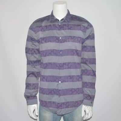 Como Nueva Camisa Informal MARC JACOBS Seda Algodón Púrpura Paisley Manga Larga XL Foto 1 de 4