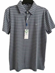 Southern Tide Boy’s Driver Crawford Aged Denim Stripe Polo Shirt XL 16 NWT - Picture 1 of 6