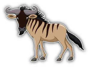 Calcomanía adhesiva de parachoques de coche mascota animal ñus dibujos animados - ''TALLAS'' - Imagen 1 de 1