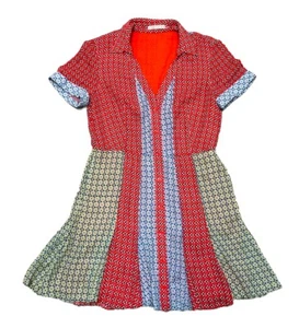 Alice + Olivia Hemdblusenkleid Abelia Button Down mehrfarbig Größe 8 *defekt - Bild 1 von 14