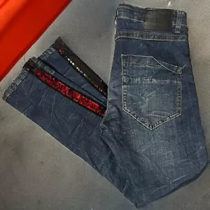 Jeans Smuggler's Moon 36x32 skinny paillettes effetto invecchiato flex denim bottoni mosca - Foto 1 di 23