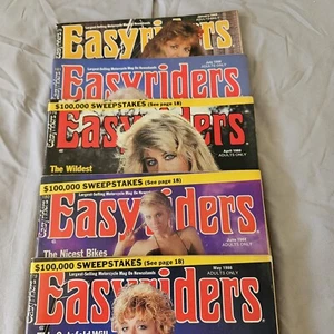 x5 Lot VTG Different 1988 Easyriders Magazines Motorcycle Girls Foldouts/Posters - Picture 1 of 9
