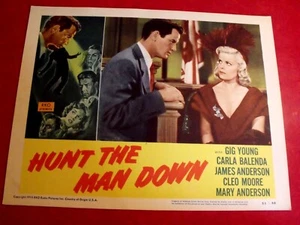 Hunt The Man Down Lobby Card print 11x14 RKO Pictures Gig Young Carla Balenda - Picture 1 of 1
