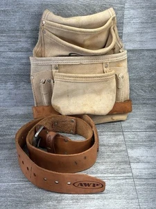 AWP Bolsa de Herramientas 2” Cinturón 10” Bolsa Sillín Cuero Dividido LS-603 LS-683 Trabajo Carpintero - Imagen 1 de 23