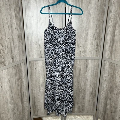 Vestido AllSaints Midi Correas de Espagueti Algodón Ligero Negro y Gris Talla M Foto 1 de 4
