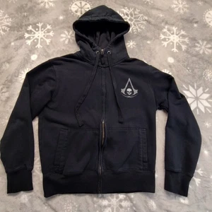 Assassins Creed Ubisoft Hoodie Mens Medium Black Full Zip Graphic Long Sleeve - Picture 1 of 12