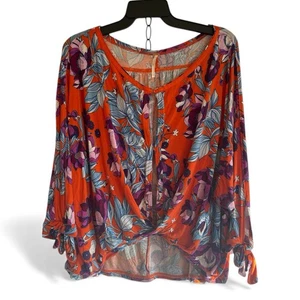 Free People Keepin On Floral Top Bluse Lg Bindeärmel Boho Cottagecore Bodycon - Bild 1 von 8