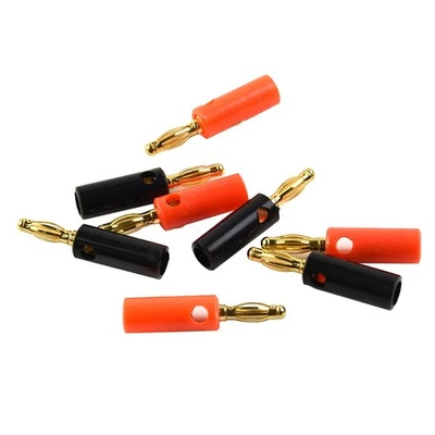 4mm Gold Banana Male Connectors Compatible with Standard Speaker Wires - Image 1 of 4