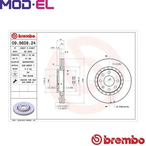 2x BRAKE DISC 09.9608.24 FOR DAEWOO ESPERONEXIANUBIRAWagonLANOS LOTUS L43 1.5L - Picture 1 of 7