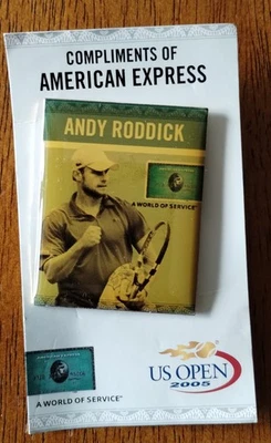 NEW w Tag NWT - 2005 US Open Andy Roddick  Photo Pin Pinback   FREE SHIPPING! - Image 1 of 3