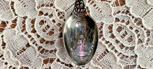 *1894 Antique Vtg Sterling Silver NY STATUE of LIBERTY 🗽 Souvenir Spoon - Picture 1 of 10