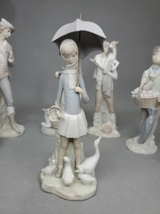 Retired Lladro Figurine "GIRL WITH UMBRELLA" #4510-No Box -Mint/MATTE FINISH - Picture 1 of 7