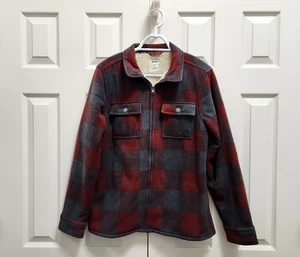 Chaqueta de hombre Voyager Juneau polar cremallera completa manga larga roja a cuadros a cuadros S - Imagen 1 de 5