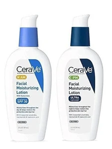 *CeraVe AM/PM Facial Moisturizing Lotion Skin Care Set Ultra Lightweight 3oz* - Picture 1 of 3