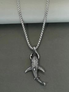 Fashionable and Popular Men Fish Charm Necklace Alloy for Jewelry Gift and for a - Picture 1 of 6