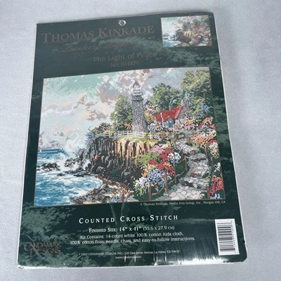 Thomas Kinkade Counted Cross Stitch Kit THE LIGHT OF PEACE #51009 New Unopened - Image 1 of 4