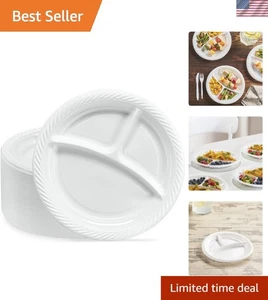Disposable Dinnerware Set - 9'' 3 Compartment Plates - Picture 1 of 9