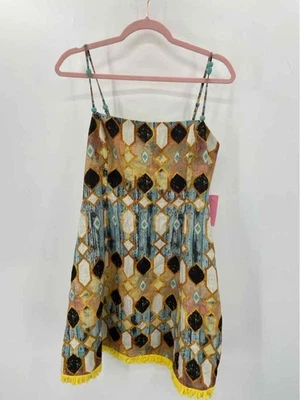 Pre-Owned Christian Lacroix Yellow Size Medium Shift Short Sleeveless Dress - Image 1 of 3