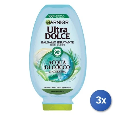 3x Ultradolce Garnier Balsamo 200 Ml. Acqua Di Cocco - Immagine 1 di 3