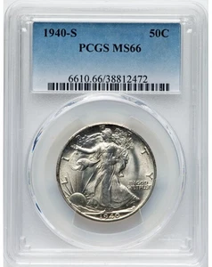 1940-S Walking Liberty Silver Half Dollar MS66 PCGS - Picture 1 of 2