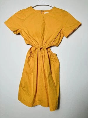 Vestido Zara Niños Naranja Talla 7 Algodón Recortes Mangas Cortas Informal Foto 1 de 4